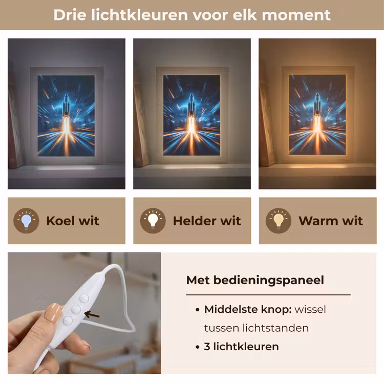 Nachtlampje - Raket - Ruimte - Blauw - Licht — 7