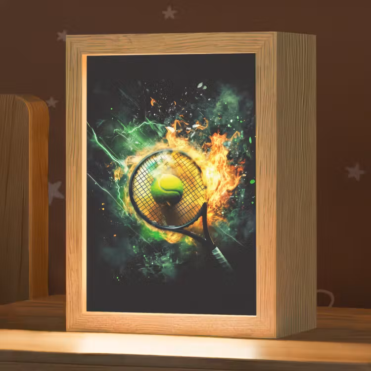 Nachtlampje - Tennis - Racket - Vuur - Groen — 1
