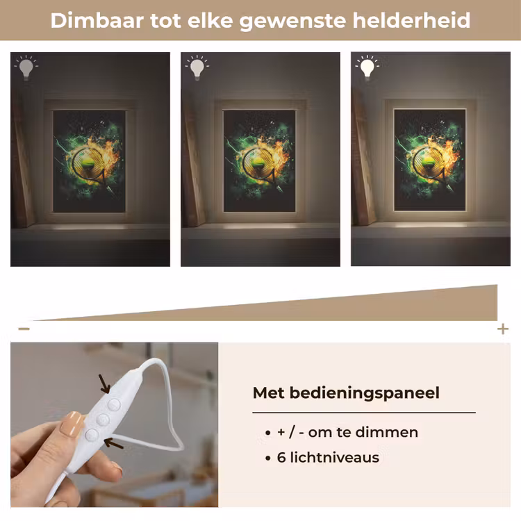 Nachtlampje - Tennis - Racket - Vuur - Groen — 6