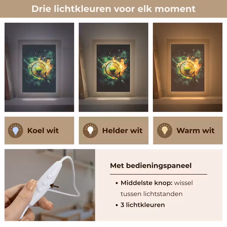Nachtlampje - Tennis - Racket - Vuur - Groen — 7