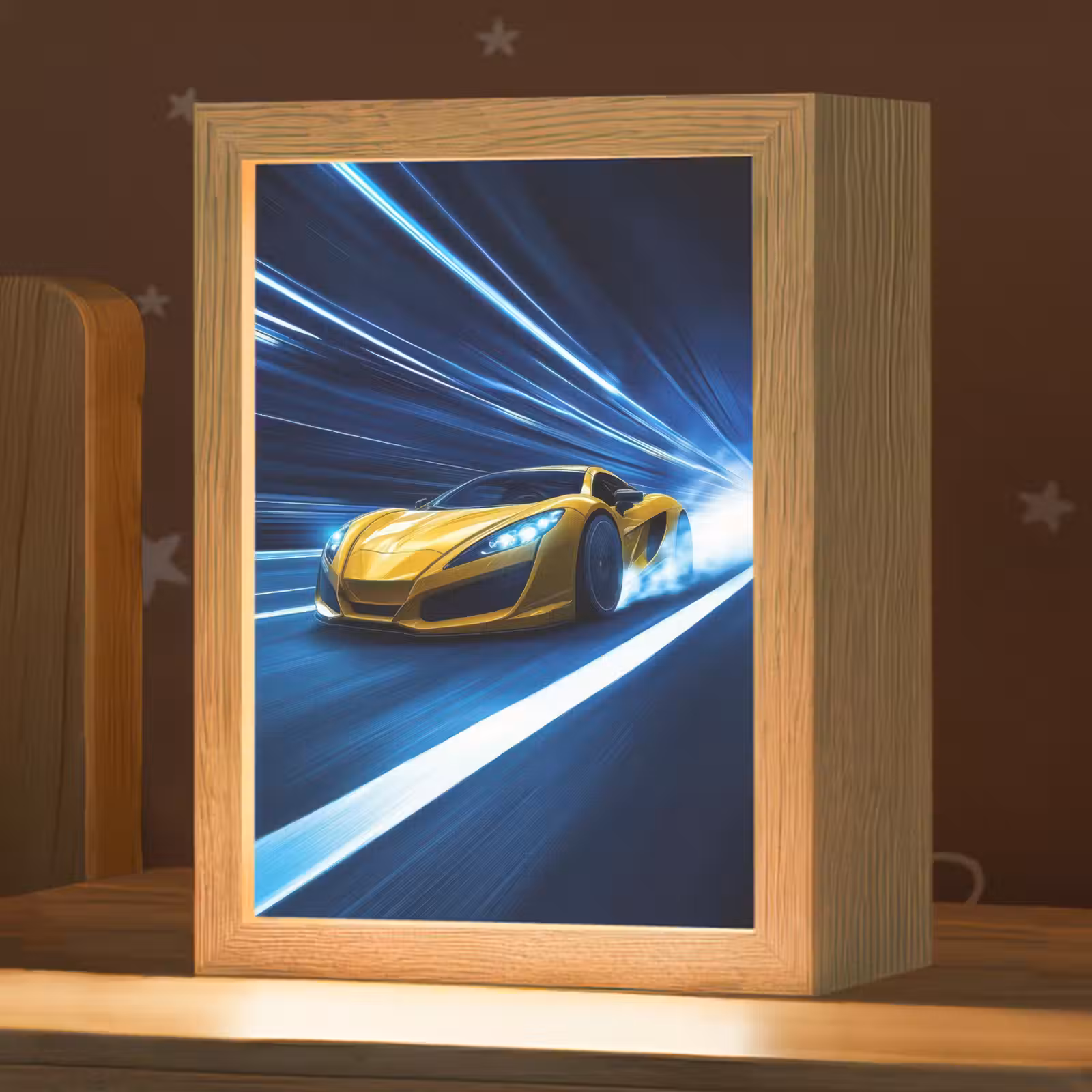 Nachtlampje - Auto - Geel - Race - Blauw — 1