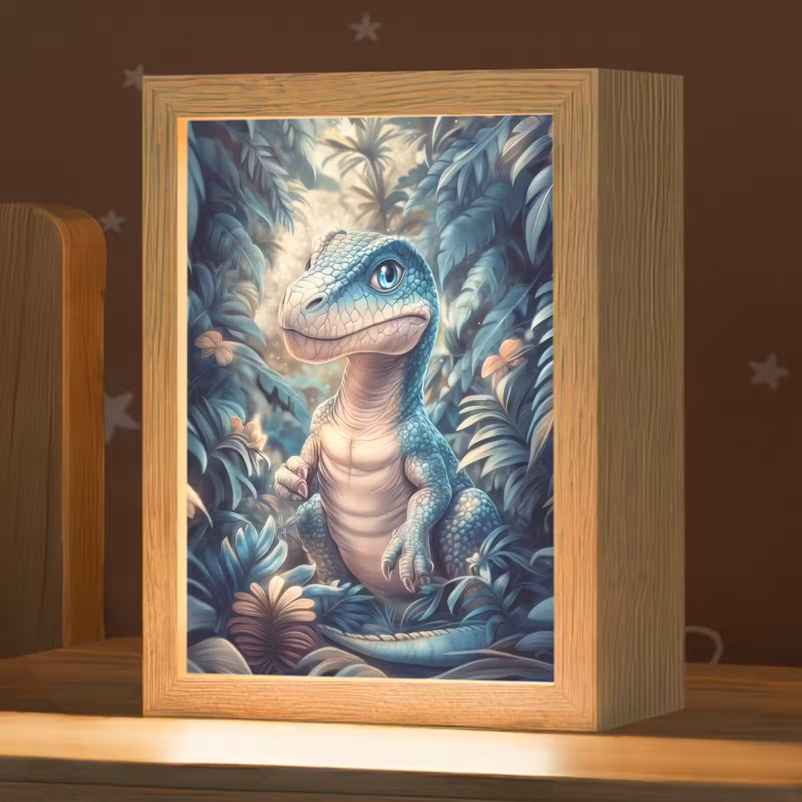 Nachtlampje - Dino - Jungle - Blauw — 1