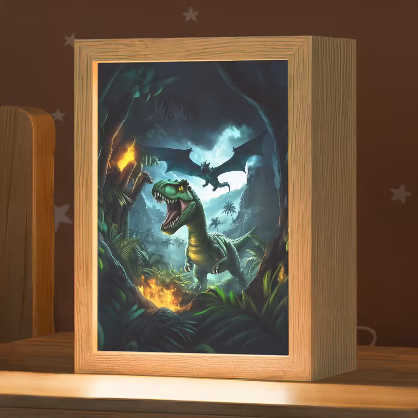 Nachtlampje - Dinosaurus - Draak - Jungle - Groen — 1