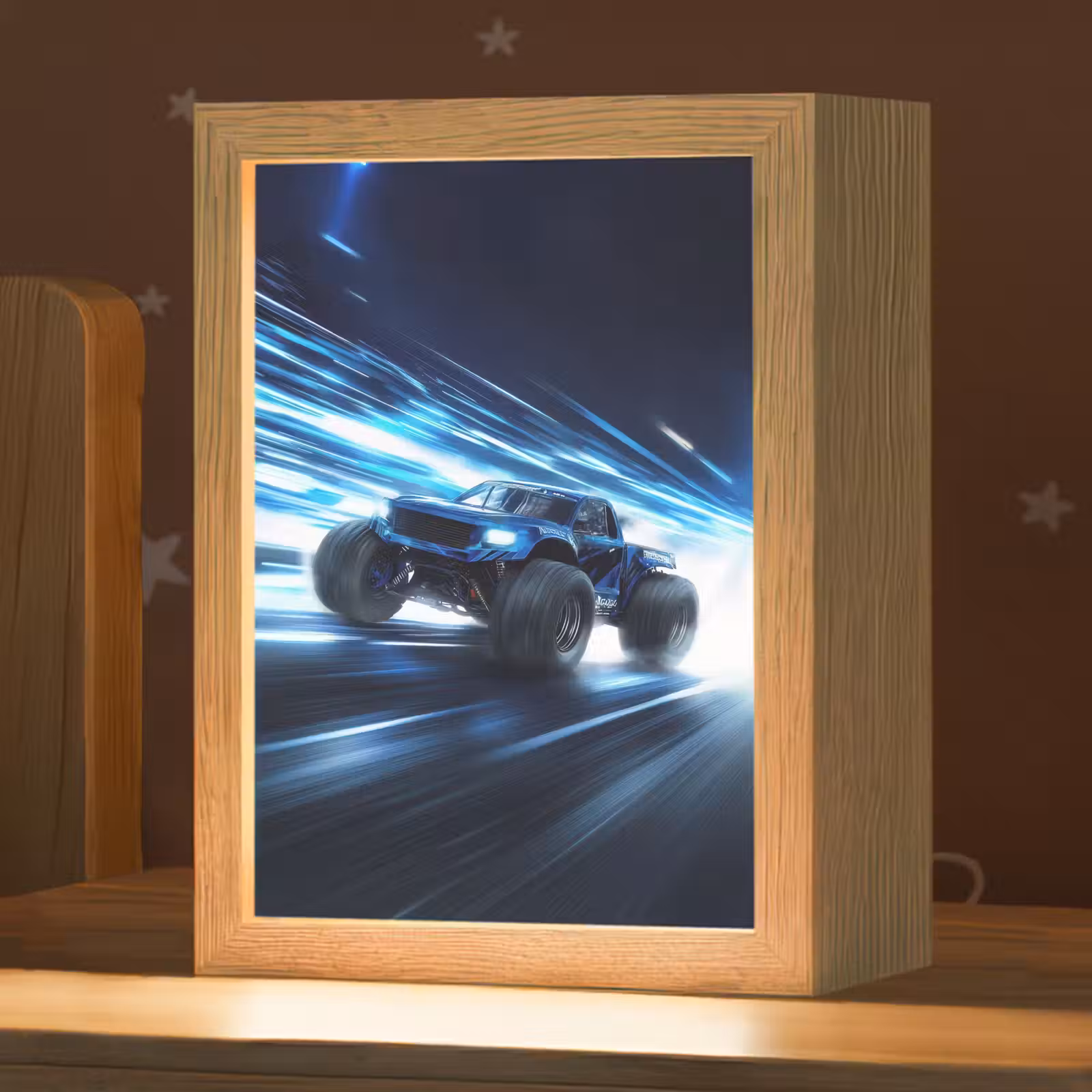Nachtlampje - Monstertruck - Blauw - Neon - Lichten — 1