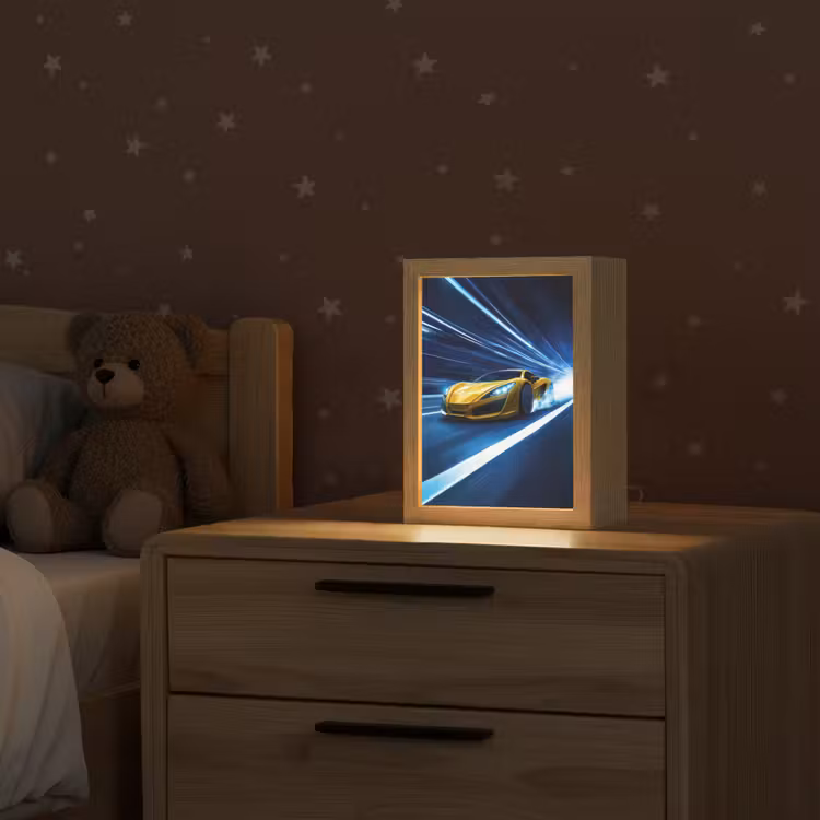 Nachtlampje - Auto - Geel - Race - Blauw — 2
