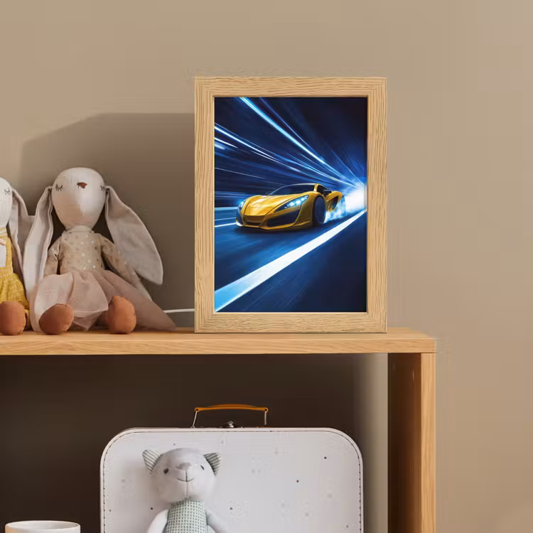 Nachtlampje - Auto - Geel - Race - Blauw — 3