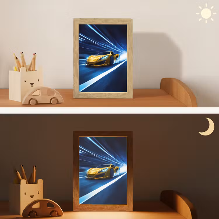 Nachtlampje - Auto - Geel - Race - Blauw — 5