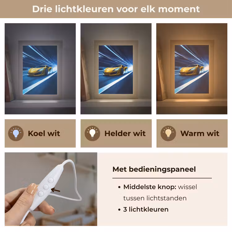 Nachtlampje - Auto - Geel - Race - Blauw — 7