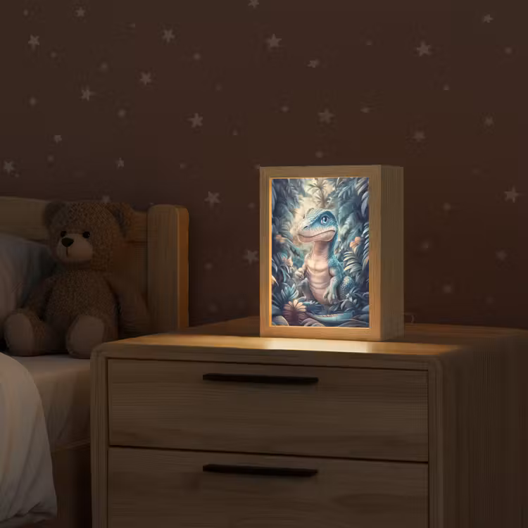 Nachtlampje - Dino - Jungle - Blauw — 2