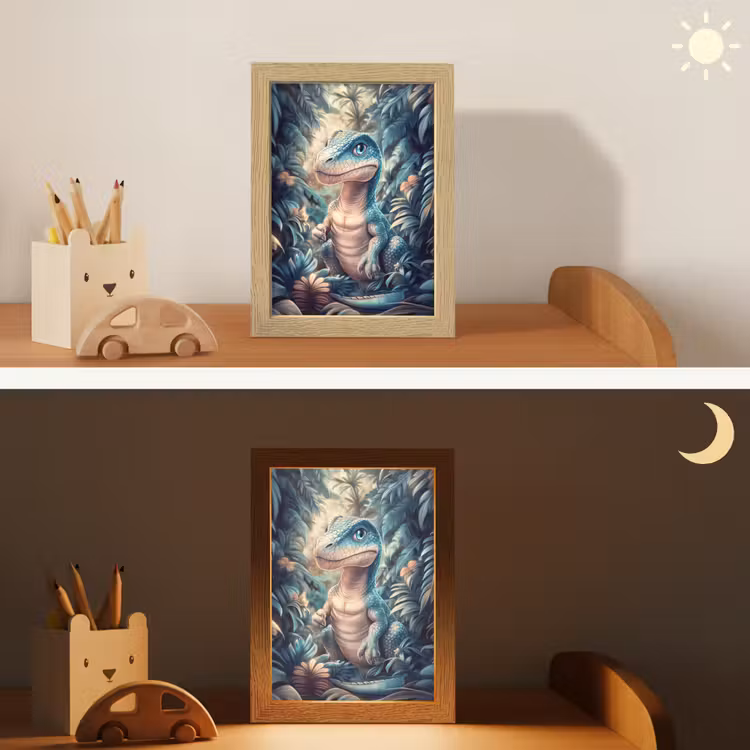 Nachtlampje - Dino - Jungle - Blauw — 5