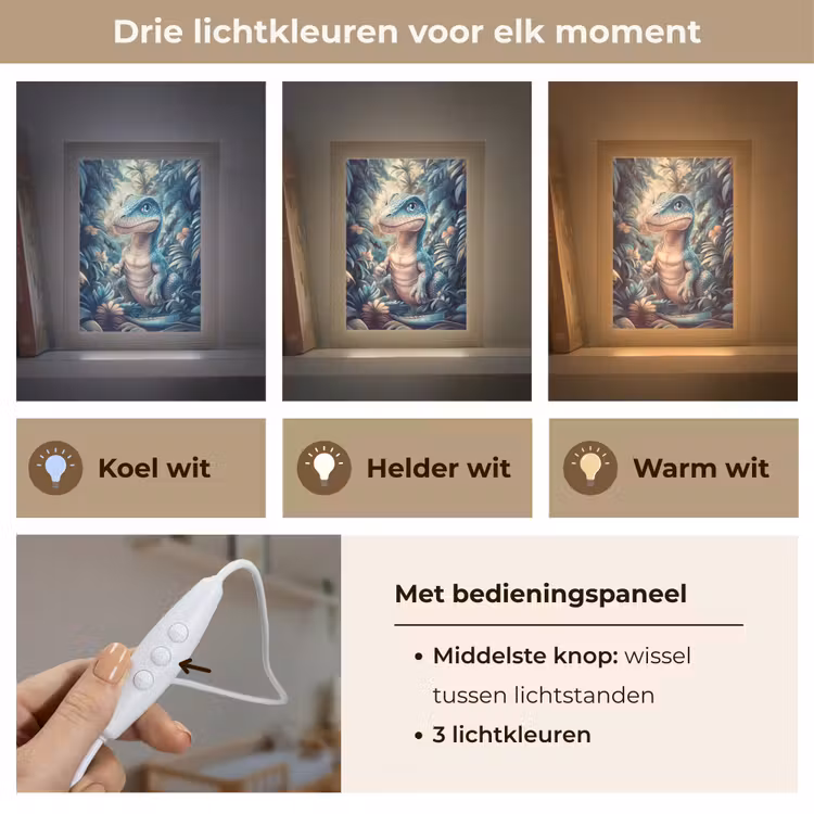 Nachtlampje - Dino - Jungle - Blauw — 7