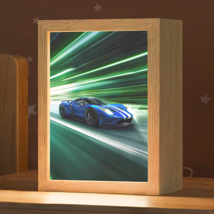 Nachtlampje - Race auto - Blauw - Groen — 1