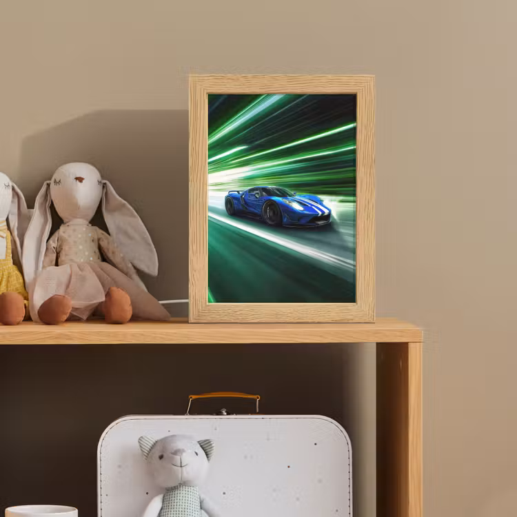Nachtlampje - Race auto - Blauw - Groen — 3