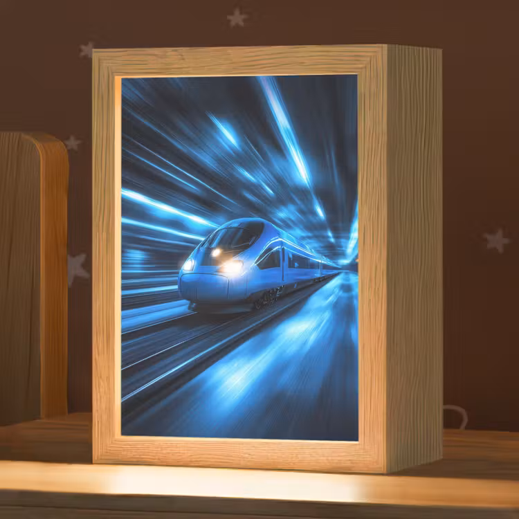 Nachtlampje - Trein - Blauw - Neon — 1
