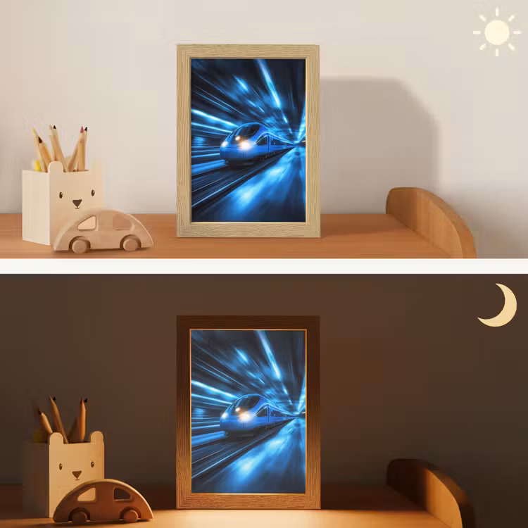 Nachtlampje - Trein - Blauw - Neon — 5