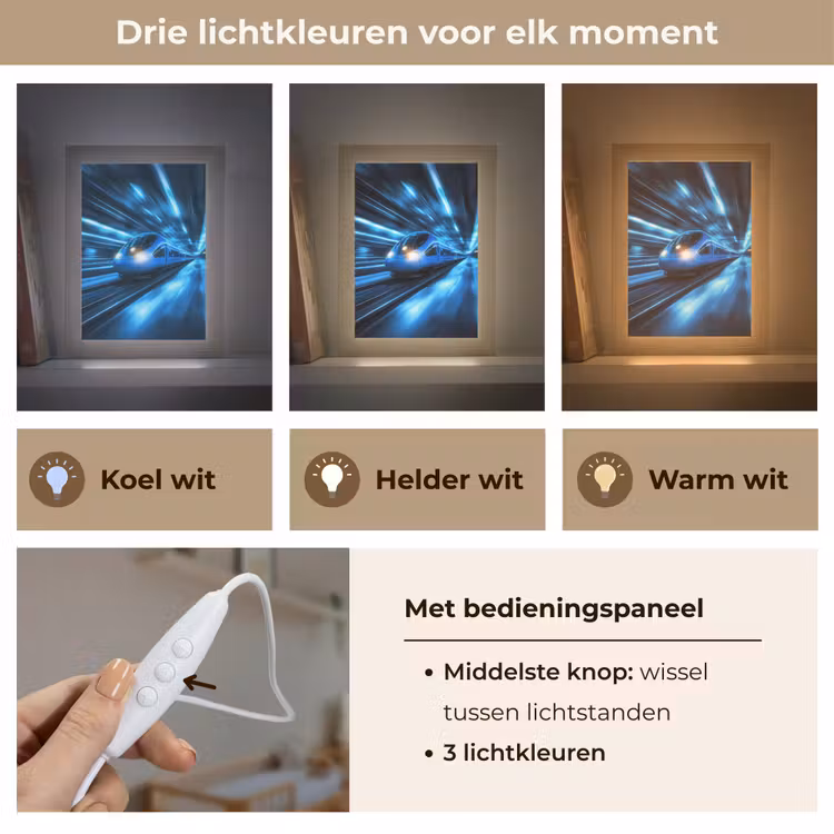 Nachtlampje - Trein - Blauw - Neon — 7