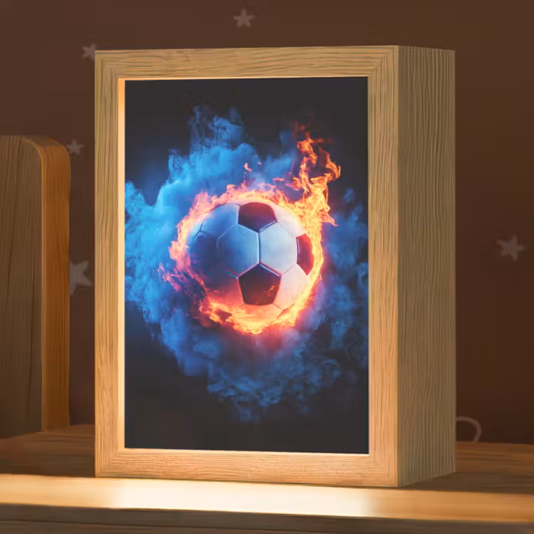 Nachtlampje - Voetbal - Vuur - IJs - Blauw — 1