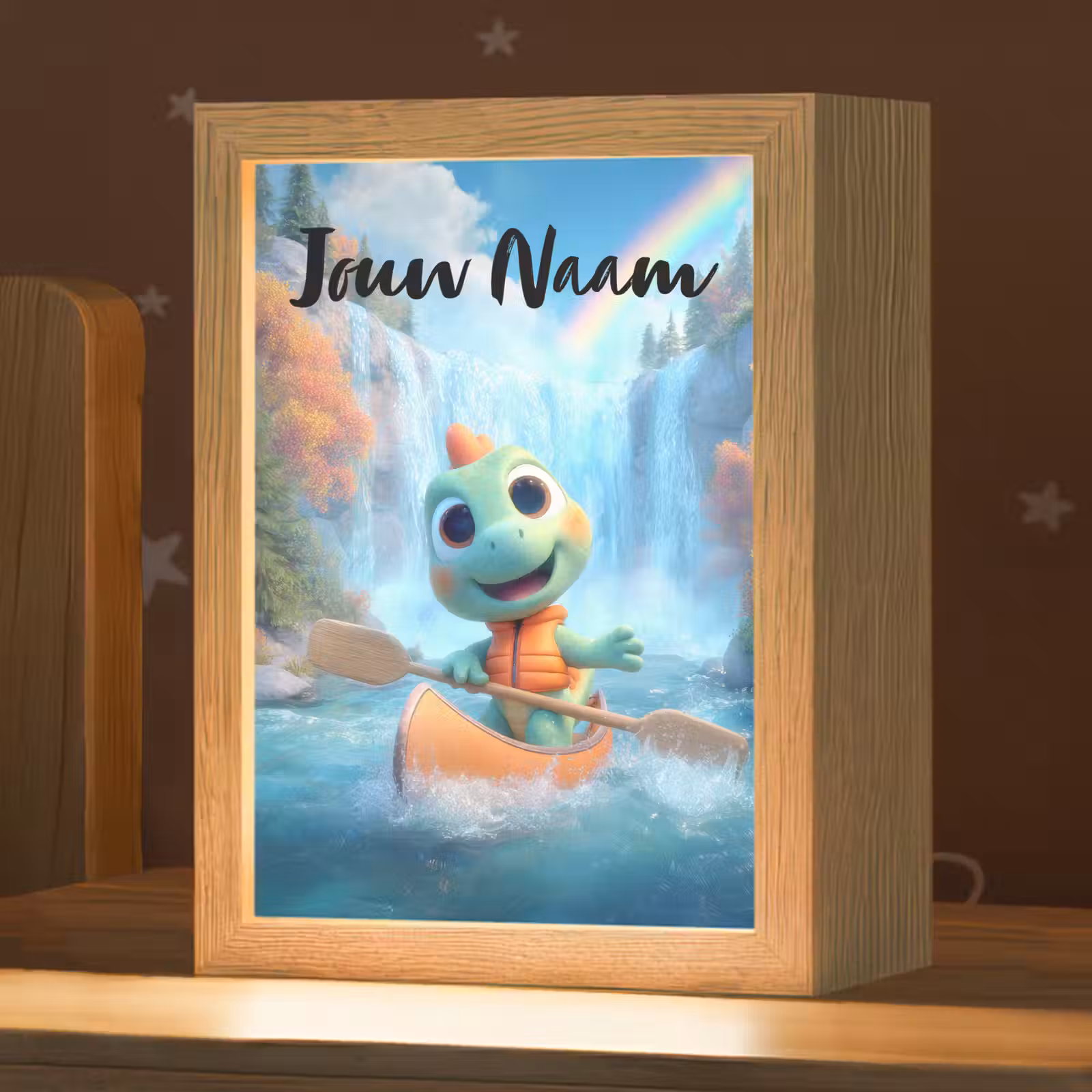 Nachtlampje met naam - Dino - Natuur - Waterval — 1