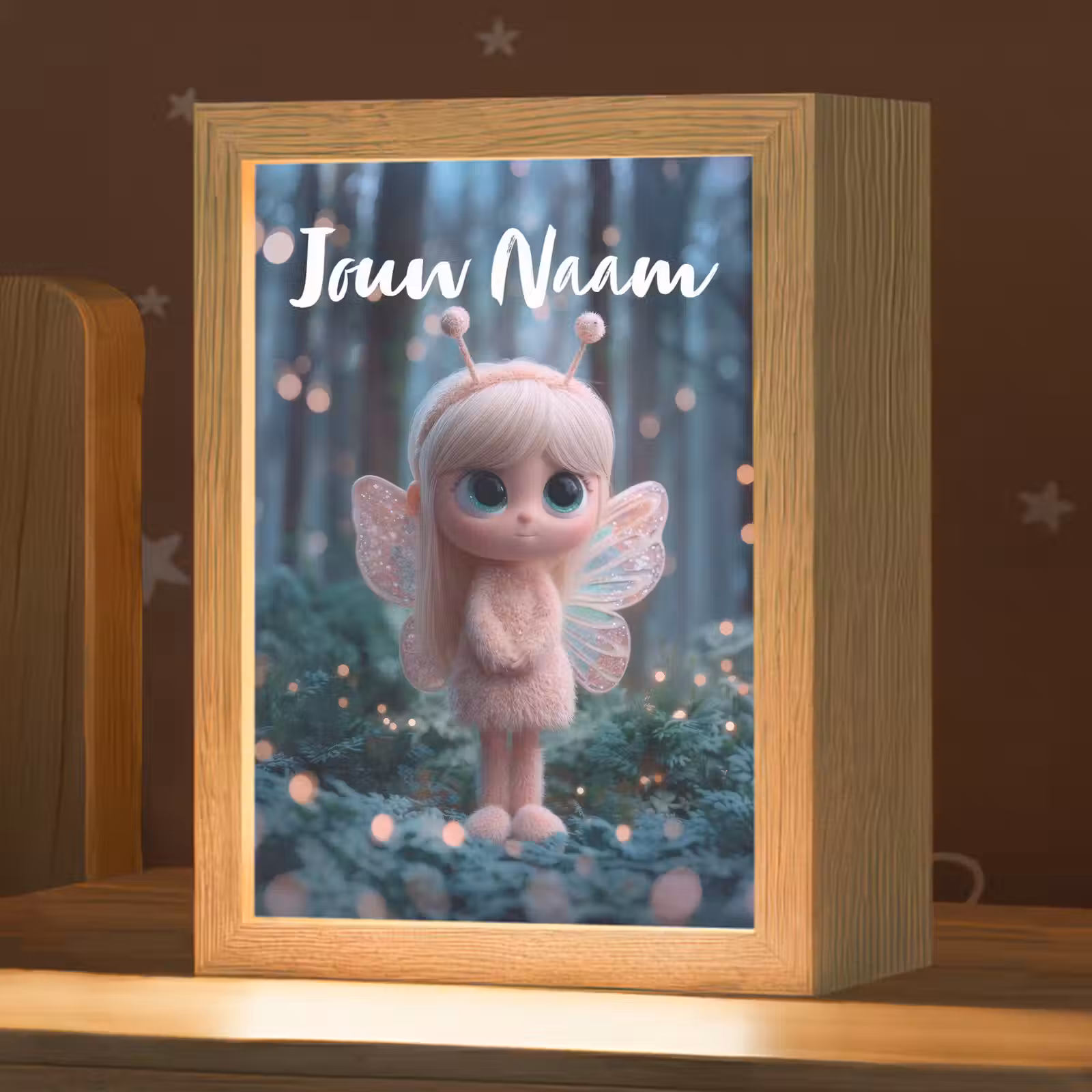 Nachtlampje met naam - Fairy - Bos - Glitters — 1