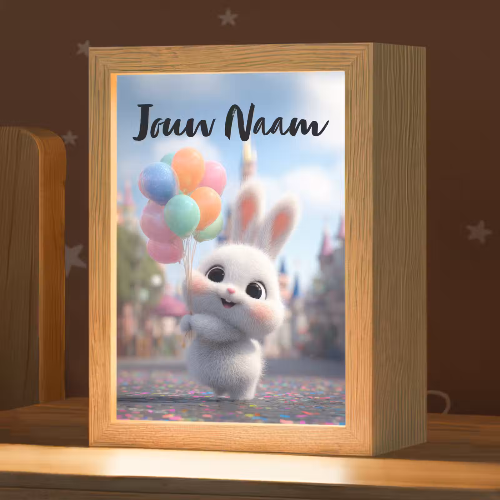 Nachtlampje met naam - konijn - Ballonnen — 1