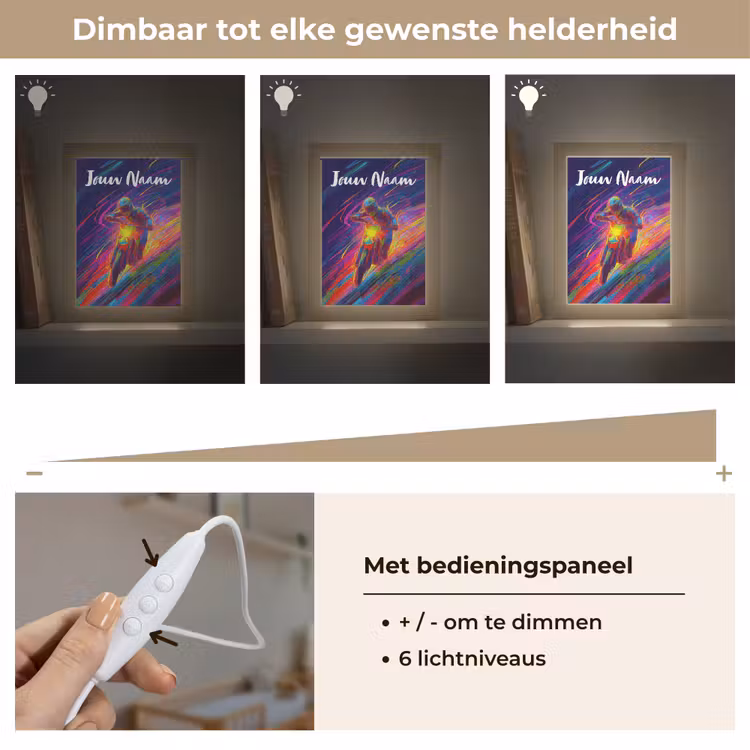 Nachtlampje met naam - Crossmotor - Neonkleuren - Lijnen - Helm — 6