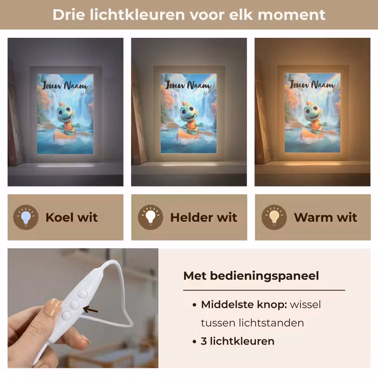 Nachtlampje met naam - Dino - Natuur - Waterval — 7