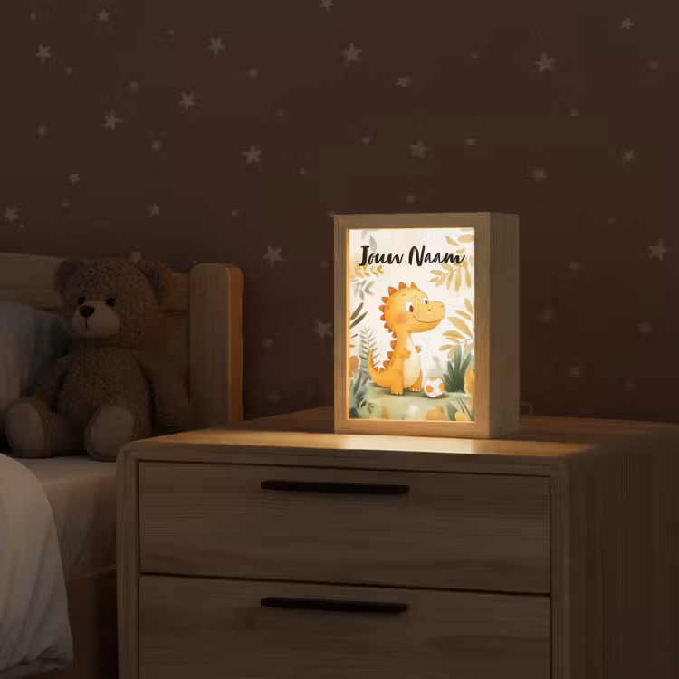 Nachtlampje met naam - Dino - Voetbal - Oranje — 2