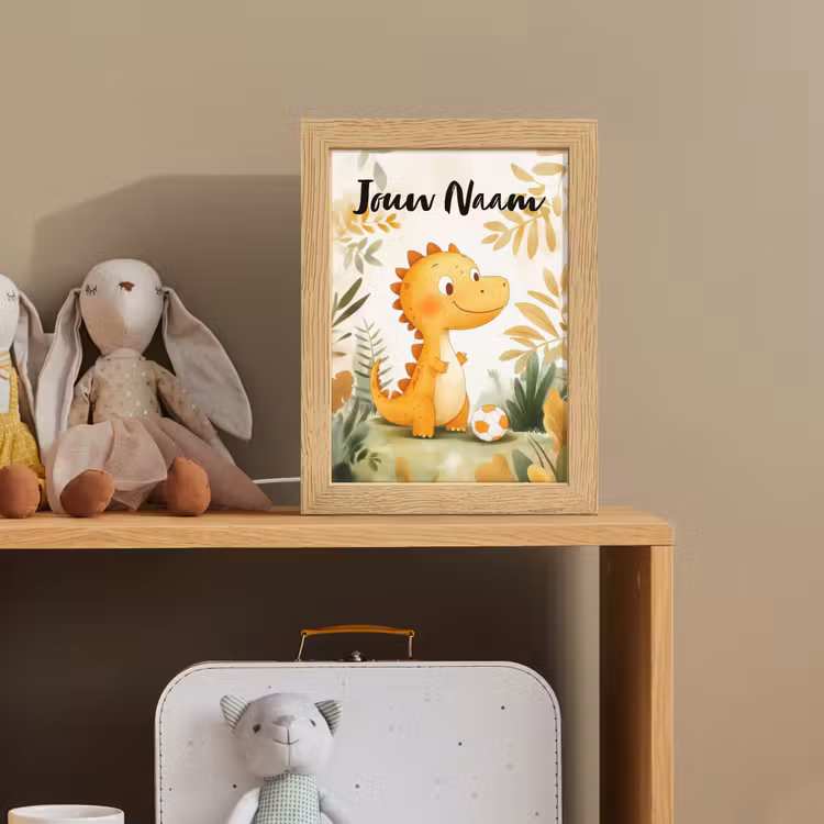Nachtlampje met naam - Dino - Voetbal - Oranje — 3