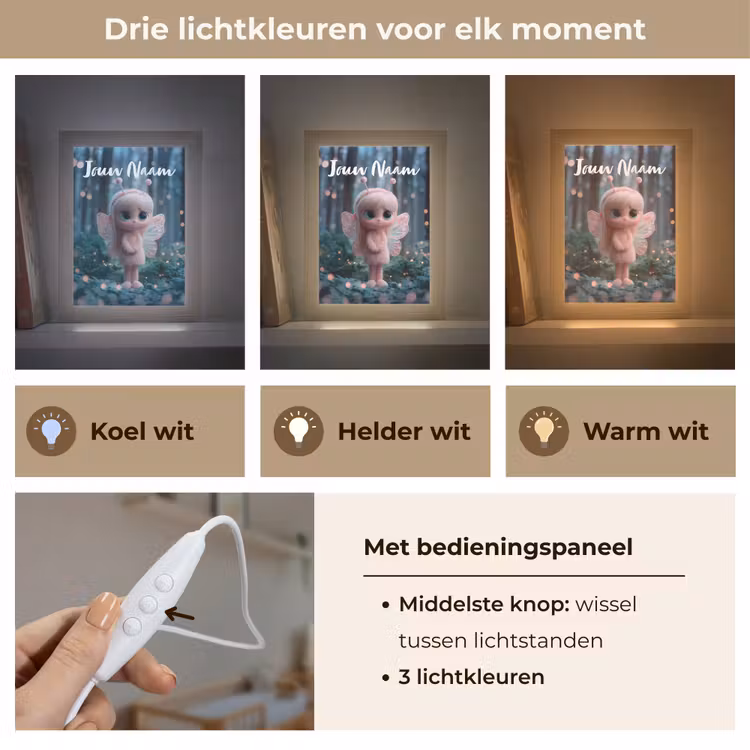 Nachtlampje met naam - Fairy - Bos - Glitters — 7