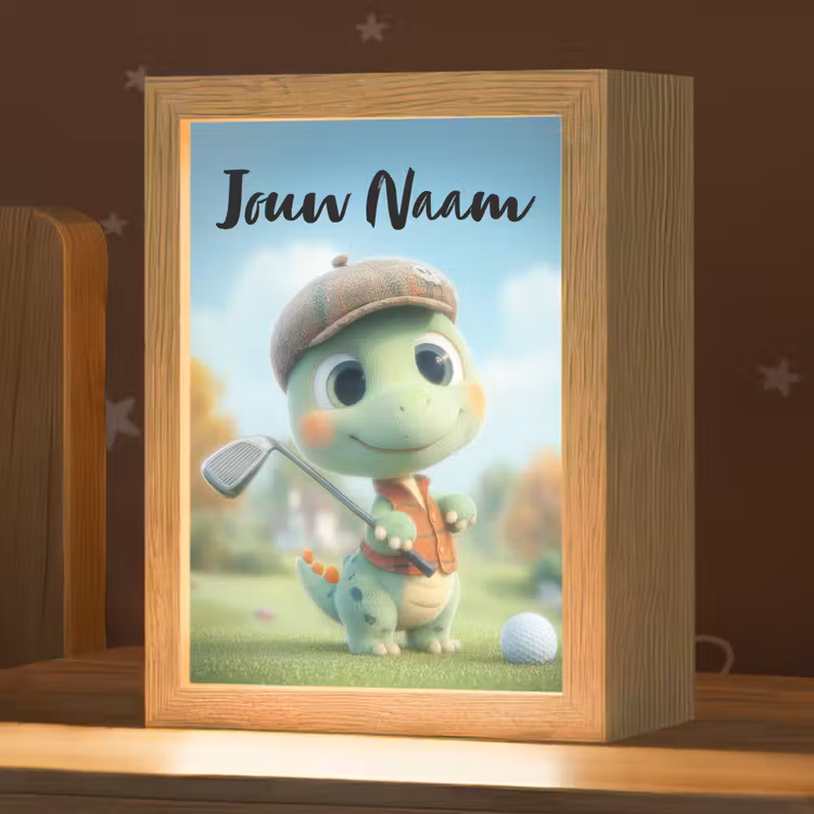 Nachtlampje met naam - Golf - Dino - Groen — 1