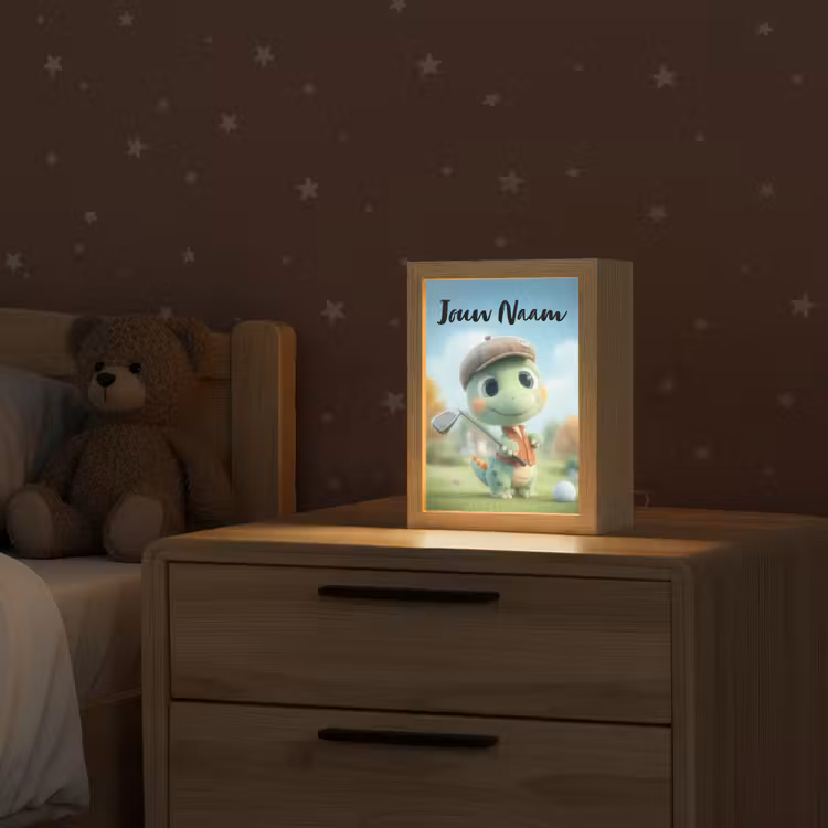 Nachtlampje met naam - Golf - Dino - Groen — 2
