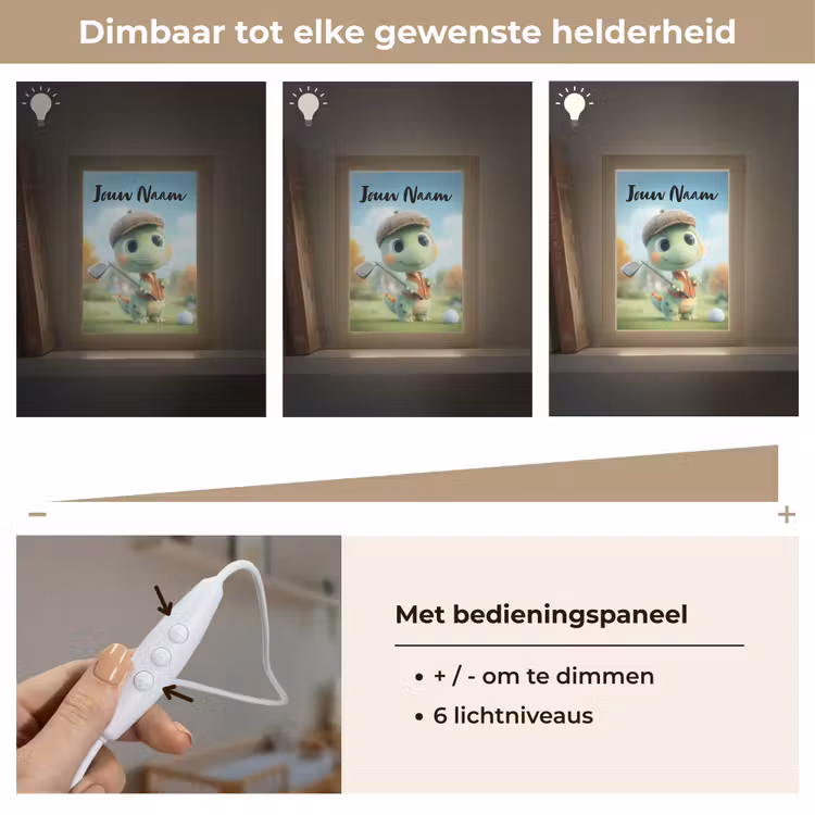 Nachtlampje met naam - Golf - Dino - Groen — 6