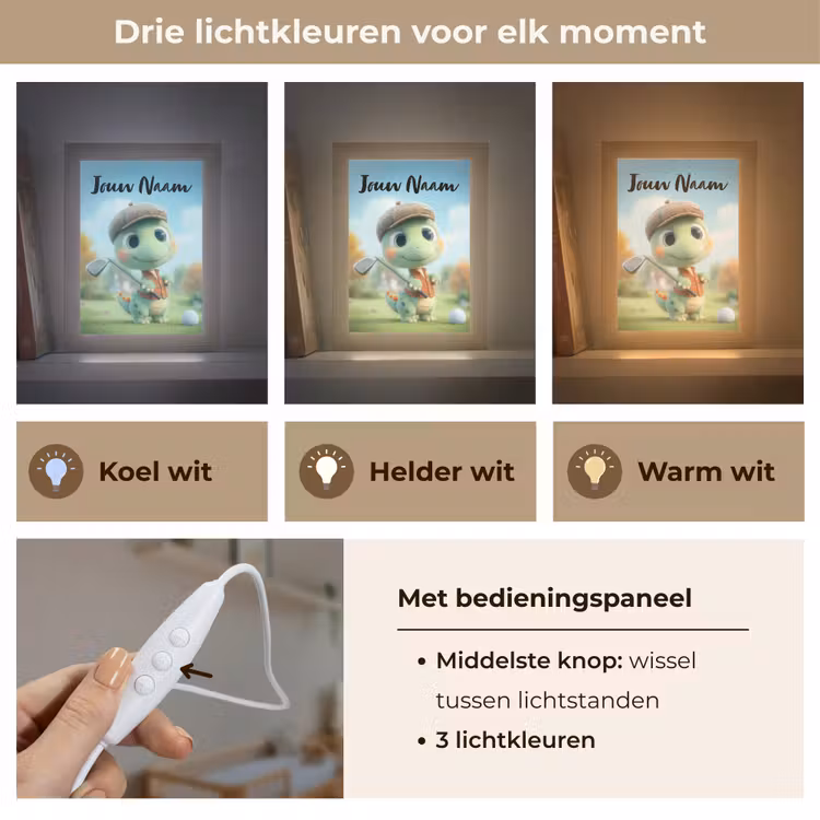 Nachtlampje met naam - Golf - Dino - Groen — 7