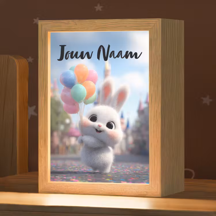 Nachtlampje met naam - konijn - Ballonnen — 1