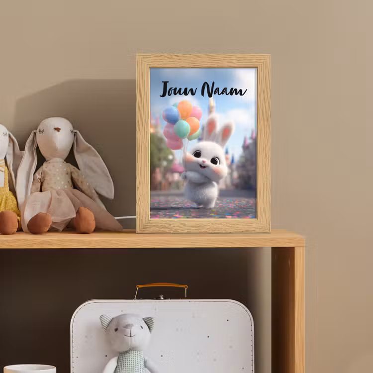 Nachtlampje met naam - konijn - Ballonnen — 3