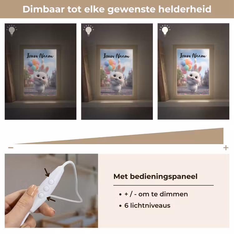 Nachtlampje met naam - konijn - Ballonnen — 6