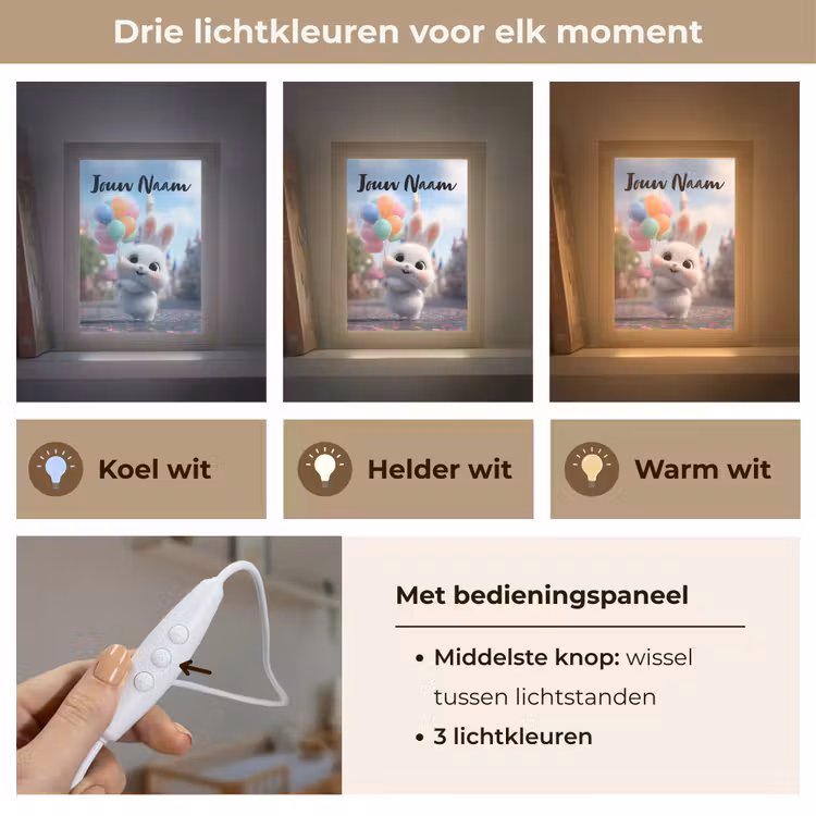 Nachtlampje met naam - konijn - Ballonnen — 7