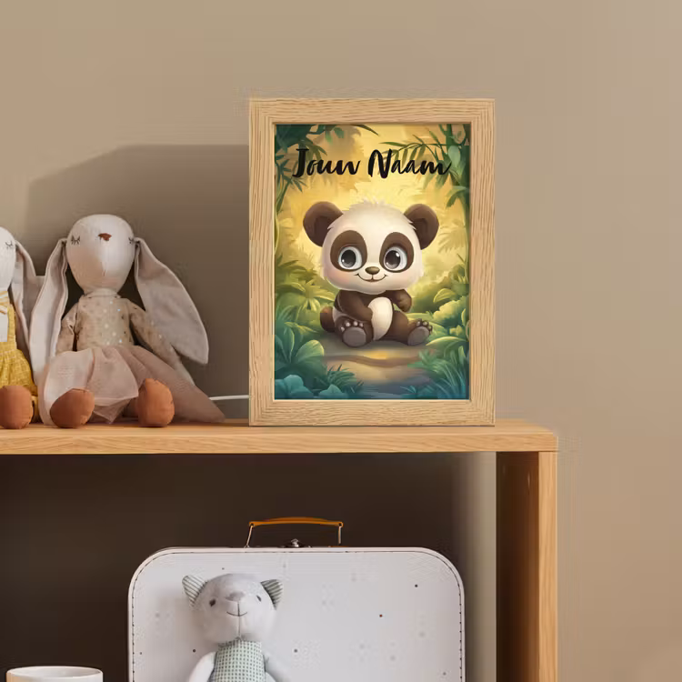 Nachtlampje met naam - Panda - Bamboebos - Groen — 3