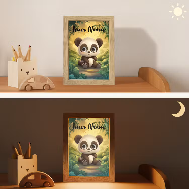 Nachtlampje met naam - Panda - Bamboebos - Groen — 5