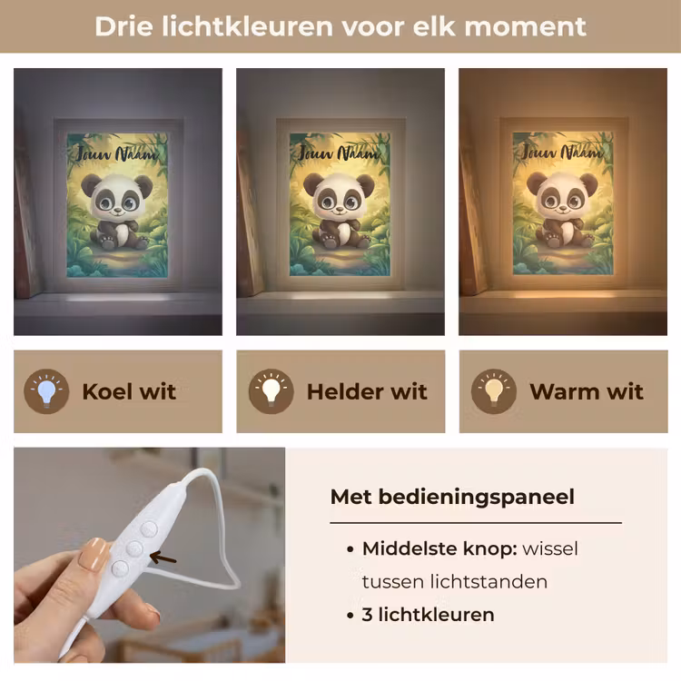 Nachtlampje met naam - Panda - Bamboebos - Groen — 7