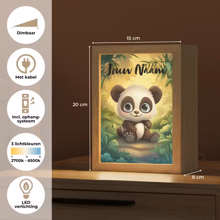 Nachtlampje met naam - Panda - Bamboebos - Groen — 8
