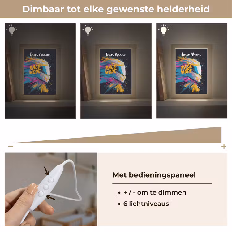 Nachtlampje met naam - Racehelm - Abstract - Verf - Kleurrijk — 6