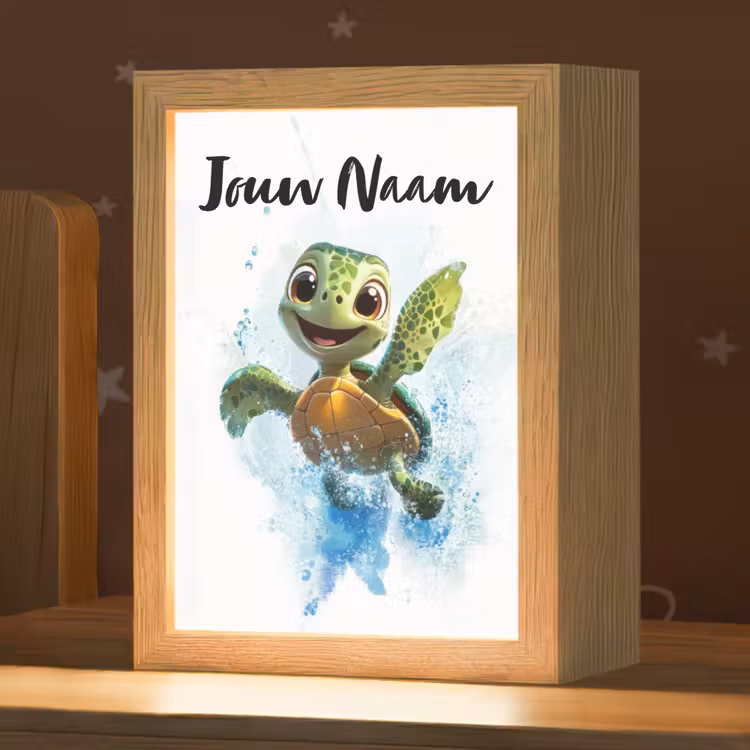 Nachtlampje met naam - Schildpad - Water - Groen — 1