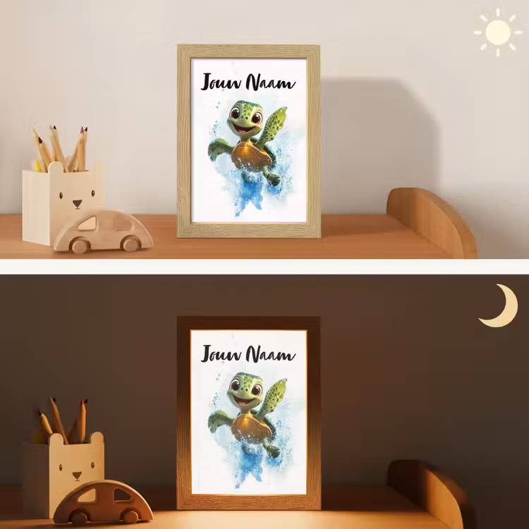 Nachtlampje met naam - Schildpad - Water - Groen — 5