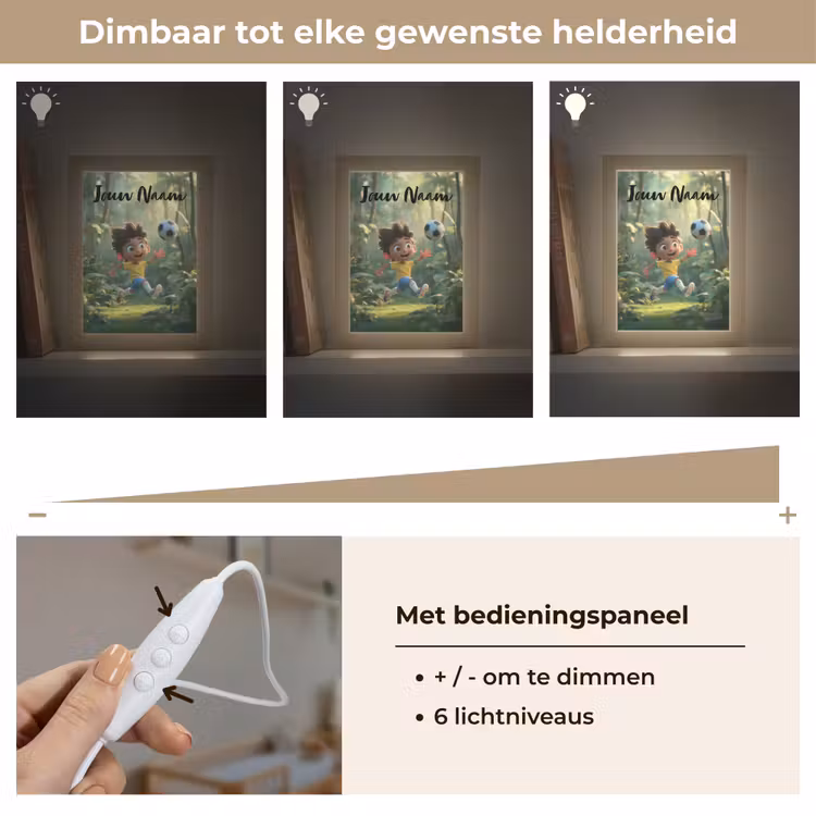 Nachtlampje met naam - Voetbal - Jongen - Bos — 6
