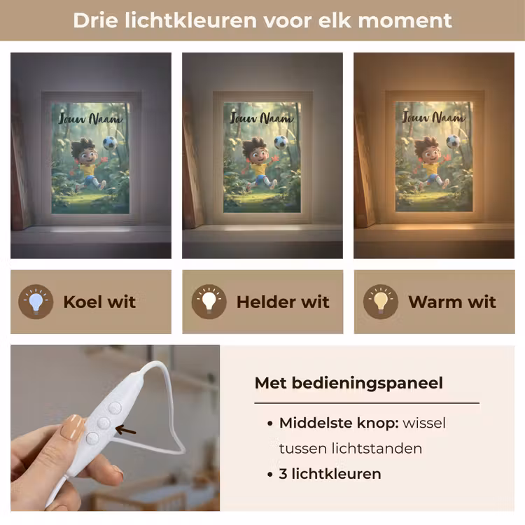 Nachtlampje met naam - Voetbal - Jongen - Bos — 7
