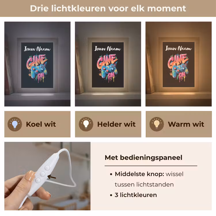 Nachtlampje met naam - Controller - Game - Graffiti - Tekst — 7