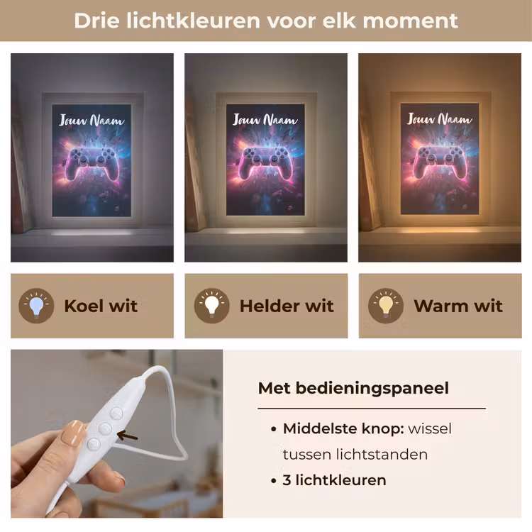 Nachtlampje met naam - Controller - Neon - Game — 7