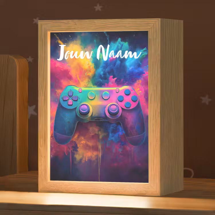 Nachtlampje met naam - Game - Controller - Kleurrijk - Explosie — 1