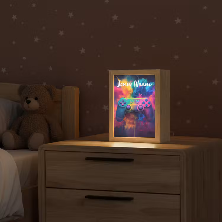 Nachtlampje met naam - Game - Controller - Kleurrijk - Explosie — 2